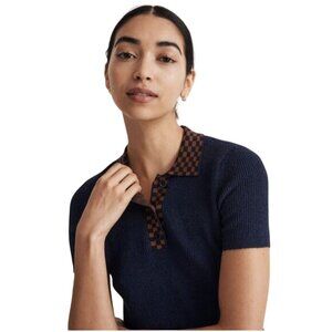 Madewell Boucle Polo Sweater Tee Fresh Blueberry 2023 Size XXS